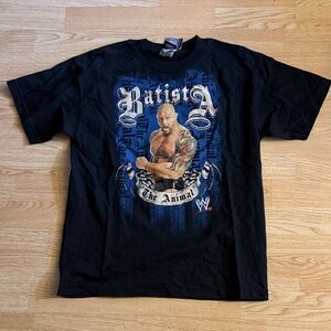 WWE Batista Black Tee with Blue Graphic